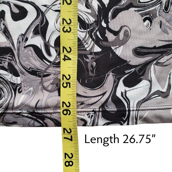 REEBOK Racerback Longline Black Grey White Abstract Print Tank Top Sz S - Picture 9 of 12